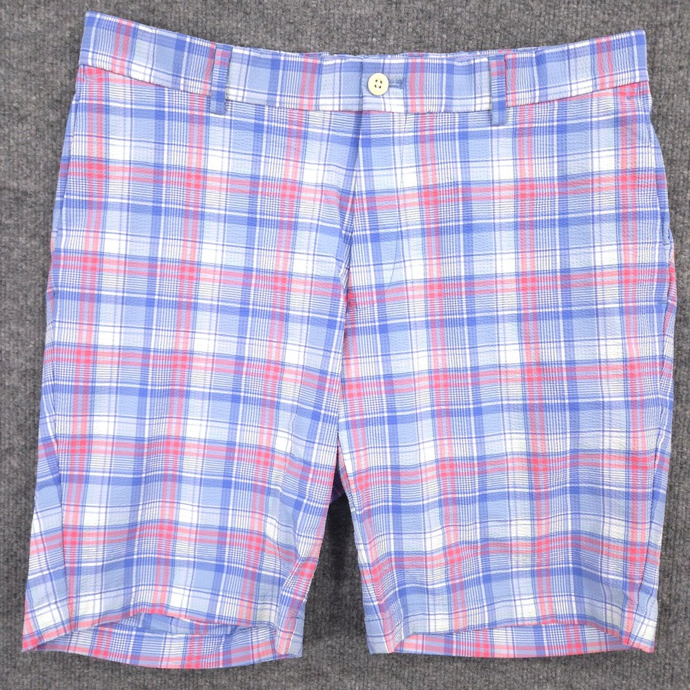 Peter Millar Crown Crafted Matlock Seersucker Performance Shorts Mens 33 Golf